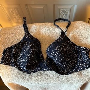 Izod Blue & White Polka Dot  Bra Size 38C